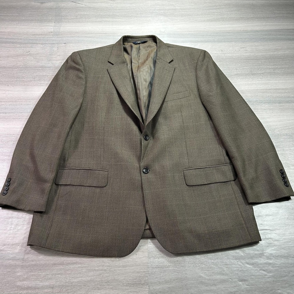 Joseph & Feiss Gold Blazer Mens 48R Brown 100% Wool Sport Coat Jacket Classic‎